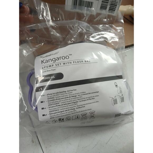 NWT Cardinal Health™ Kangaroo™ ePump Enteral Feeding Set w Flush Bag,1000M - Picture 3 of 4